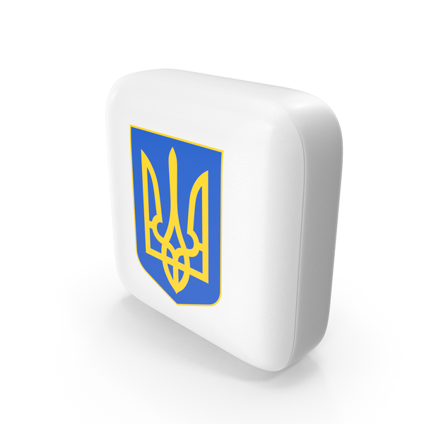 Ukraine Icon Flag With Coat Of Arms PNG & PSD Images