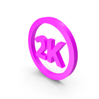 Pink Circular 2K Icon PNG & PSD Images