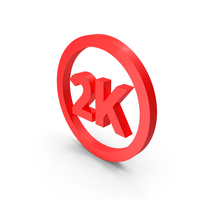 Red Circular 2K Icon PNG & PSD Images