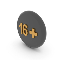 Black & Gold Age Limit 16 Plus Symbol PNG & PSD Images