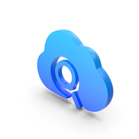 Blue Cloud Search Symbol PNG & PSD Images