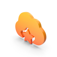 Orange Favorite Cloud Symbol PNG & PSD Images