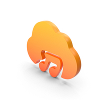 Orange Music Cloud Symbol PNG & PSD Images