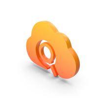 Orange Cloud Search Symbol PNG & PSD Images