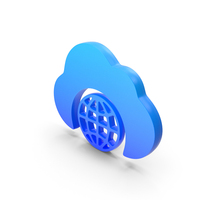 Blue Cloud Web Symbol PNG & PSD Images