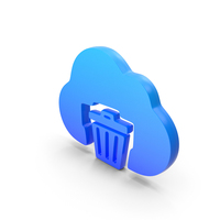 Blue Cloud Recycle Bin Symbol PNG & PSD Images