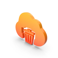 Orange Cloud Recycle Bin Symbol PNG & PSD Images