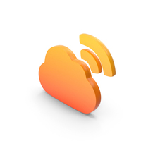Orange Cloud Wireless Symbol PNG & PSD Images