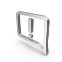 Silver Exclamation Mark Square Symbol PNG & PSD Images