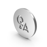 Silver Q&A Round Symbol PNG & PSD Images