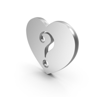 Silver Question Mark Heart Symbol PNG & PSD Images