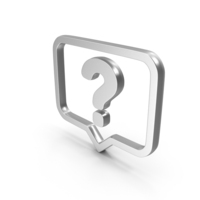Silver Question Mark Square Chat Icon PNG & PSD Images