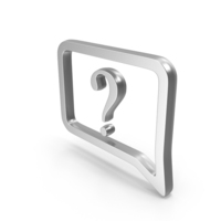Silver Square Question Mark Message Symbol PNG & PSD Images
