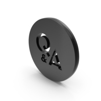 Black Q&A Round Icon PNG & PSD Images