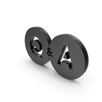Black Circular Double Q&A Icon PNG & PSD Images