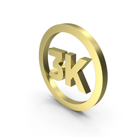 Gold 3K Circular Icon PNG & PSD Images
