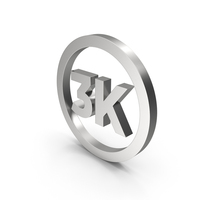 Silver 3K Circular Icon PNG & PSD Images