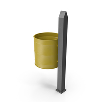 Yellow Round Trash Can PNG & PSD Images