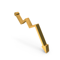 Graph Stock Market Arrow Loss Down Gold PNG & PSD Images