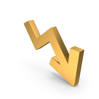 Gold Stock Market Loss Arrow Symbol PNG & PSD Images