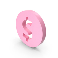 Dollar Coin Pink PNG & PSD Images