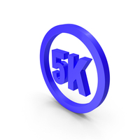 Blue Circular 5K Symbol PNG & PSD Images