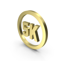 Gold Circular 5K Symbol PNG & PSD Images