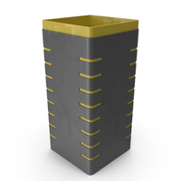 Yellow & Grey Square Trash Can PNG & PSD Images