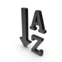 Black Sort Alphabet Ascending User Interface Icon PNG & PSD Images