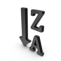 Black Sort Alphabet Descending User Interface Icon PNG & PSD Images