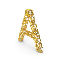 Golden Wire Letter A PNG & PSD Images