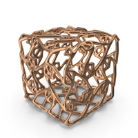 Complex Cube Bronze Object PNG & PSD Images