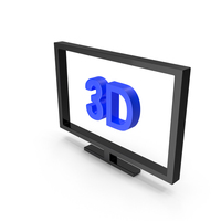 Black & Blue 3D TV Icon PNG & PSD Images