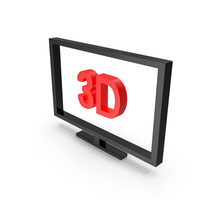 Black & Red 3D TV Icon PNG & PSD Images