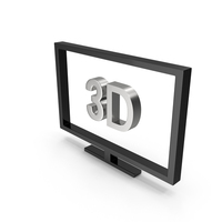 Black & Silver 3D TV Icon PNG & PSD Images