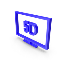 Blue 5D Monitor Icon PNG & PSD Images