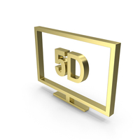 Gold 5D Monitor Icon PNG & PSD Images