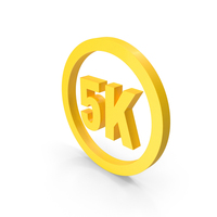 Yellow Circular 5K Icon PNG & PSD Images