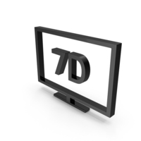 Black 7D Monitor Icon PNG & PSD Images