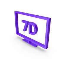 Purple 7D Monitor Icon PNG & PSD Images