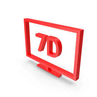 Red 7D Monitor Icon PNG & PSD Images