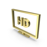 Gold HD TV Icon PNG & PSD Images