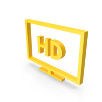Yellow HD TV Icon PNG & PSD Images