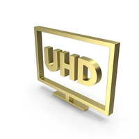 Gold UHD TV Icon PNG & PSD Images
