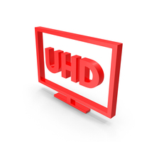 UHD TV ICON RED PNG & PSD Images