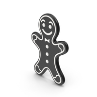 Black & White Cartoony Gingerbread PNG & PSD Images
