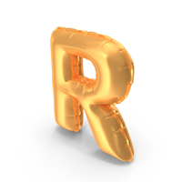 Gold Foil Holiday Balloon Letter R PNG & PSD Images