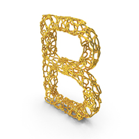 Golden Wire Letter B PNG & PSD Images
