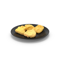 Nuggets on Black Plate PNG & PSD Images