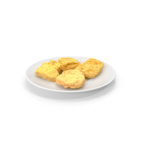 Nuggets on White Plate PNG & PSD Images